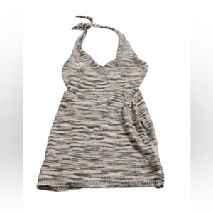 NWT Ruve Heathered Gray Knit Halter Mini Dress Sz Small